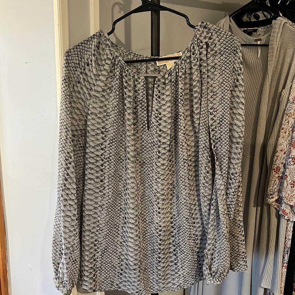 Michael Kors sheer animal print blouse (size S)